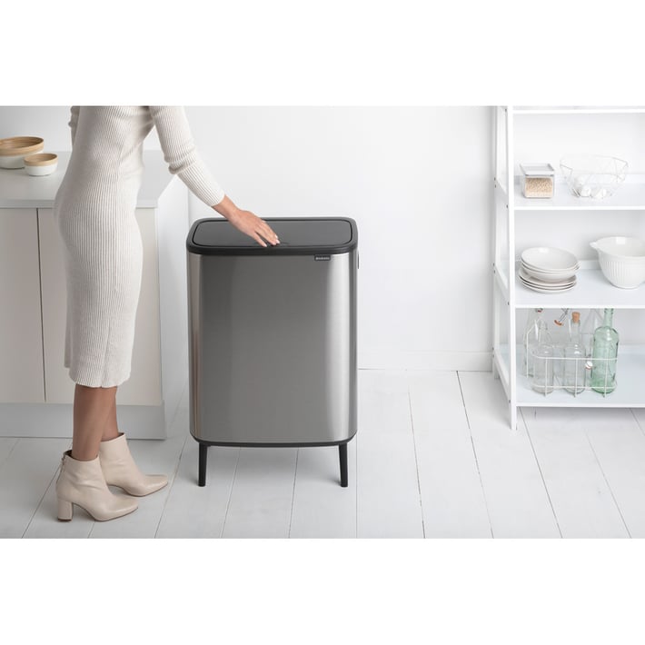Кош за смет Brabantia Bo Touch Hi 60L, Matt Steel Fingerprint Proof