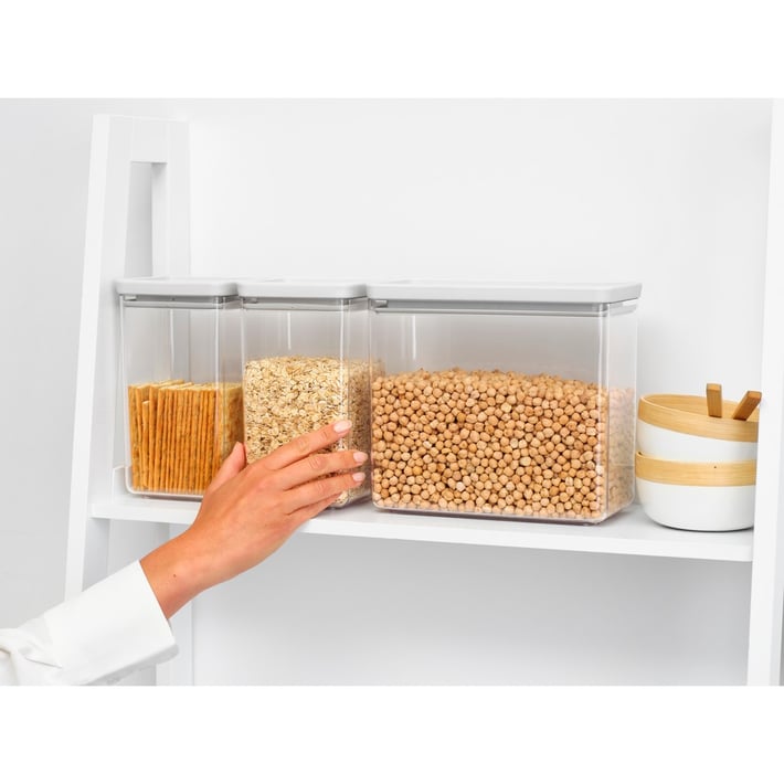 Кутии за съхранение на продукти комплект Brabantia Tasty+ Stackable 2x1.6L+1x3.5L Light Grey