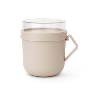 Pahar cu capac Brabantia Make&Take 600ml, Soft Beige