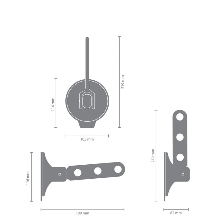 Закачалка за дрехи с вакуум Brabantia Light Grey