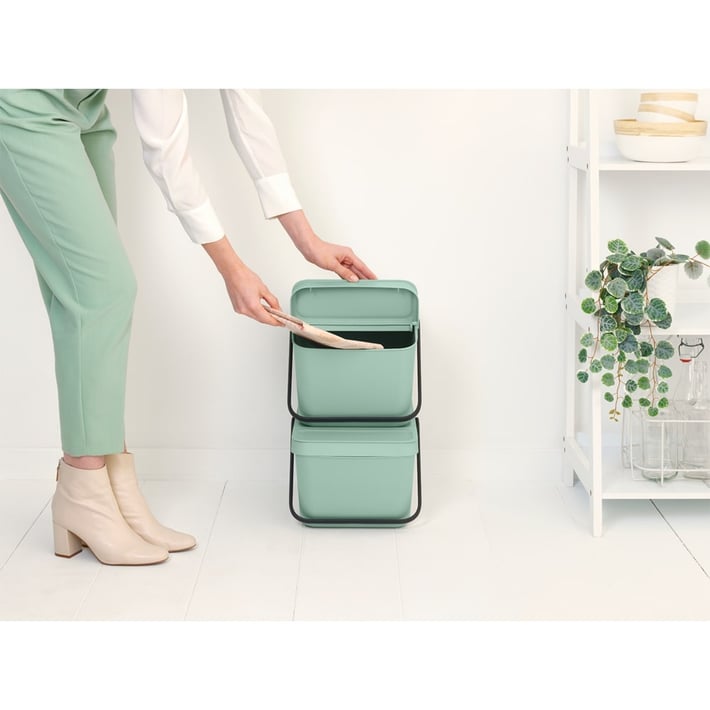 Кош за смет за разделно събиране Brabantia Sort&Go Stackable 20L, Jade Green