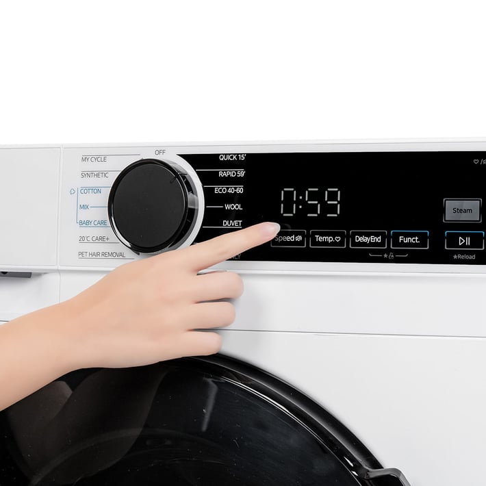 Промо-комплект Инверторна пералня Muhler IWM7120MWA, 7kg + Керамична парна ютия SI-2730C, 2600W