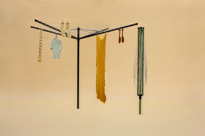 Външен простор Brabantia Topspinner 50m, метален шиш за бетониране, Anthracite