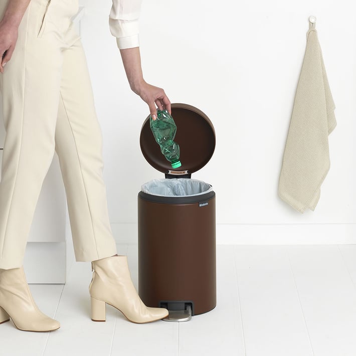 Кош за смет с педал Brabantia NewIcon 12L, Mineral Cosy Brown