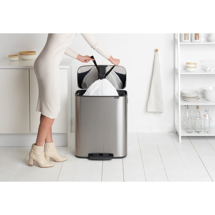 Кош за смет Brabantia Bo Pedal 60L, Matt Steel Fingerprint Proof