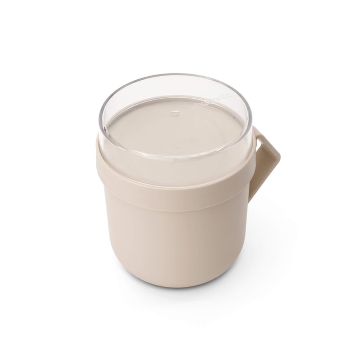 Pahar cu capac Brabantia Make&Take 600ml, Soft Beige