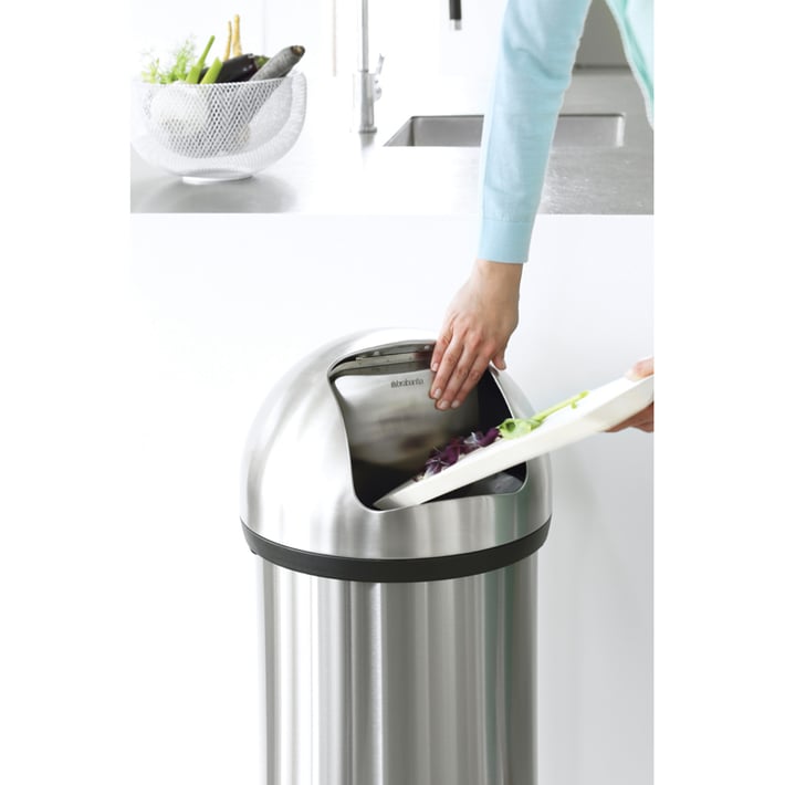 Кош за смет Brabantia Push 60L, Matt Steel