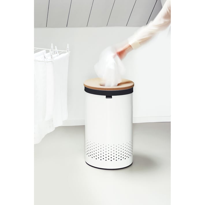 Кош за пране Brabantia 60L, White, корков капак