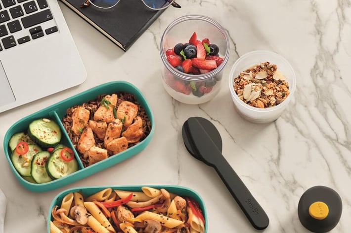 Кутия за храна Lekue On The Go Turquoise, 500ml