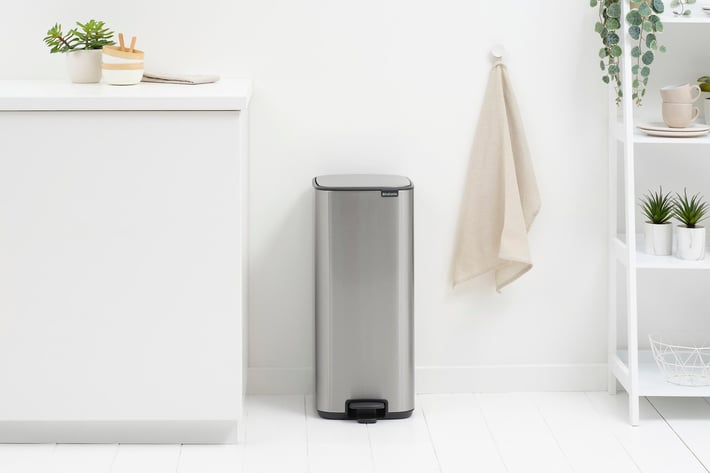 Coș de gunoi Brabantia Bo Pedal 30L, Matt Steel Fingerprint Proof