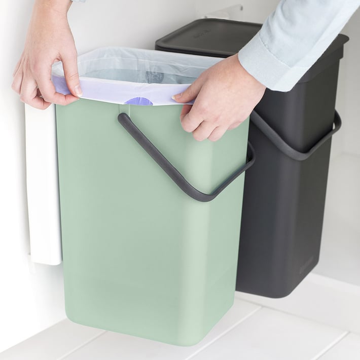 Кош за смет за разделно събиране Brabantia Sort&Go 2x16L,  Dark Grey & Jade Green