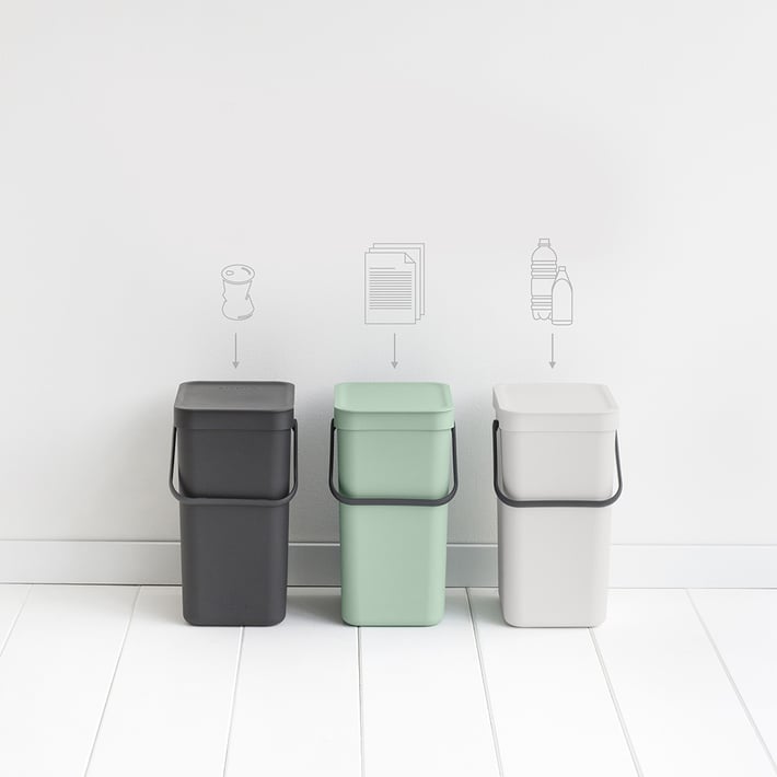 Кош за смет за разделно събиране Brabantia Sort&Go 12L, Light Grey