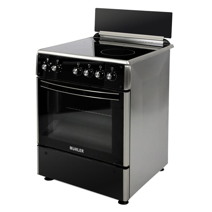 Комплект Muhler Готварска печка ELC-VC622ESS 4В + комплект от 5 съда за готвене серия Kikka