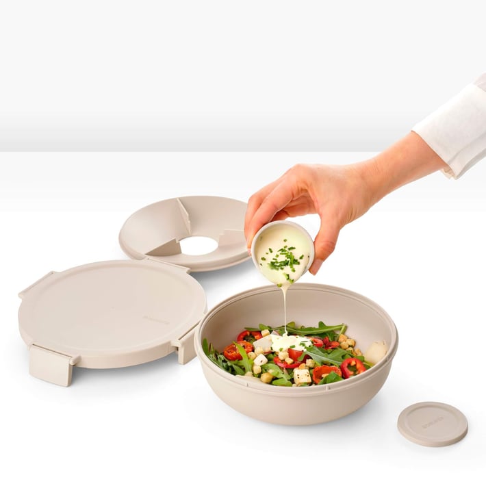 Salad Bowl Brabantia Make&Take Soft Beige 1.3L, Plastic