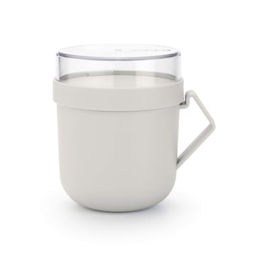 Pahar cu capac Brabantia Make&Take 600ml, Light Grey