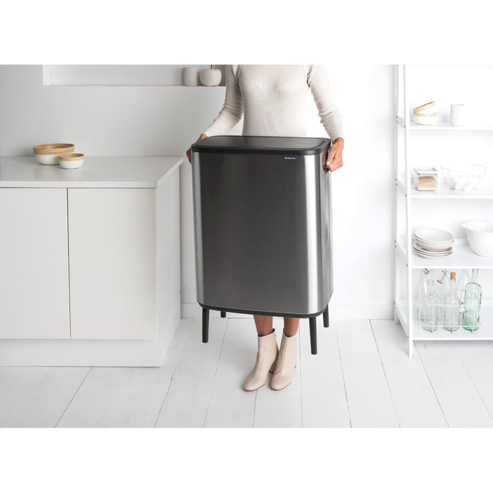 Кош за смет Brabantia Bo Touch Hi 2x30L, Matt Steel Fingerprint Proof