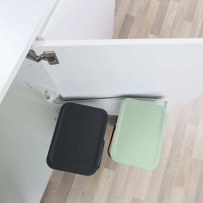 Кош за смет за разделно събиране Brabantia Sort&Go 2x12L, Dark Grey & Jade Green