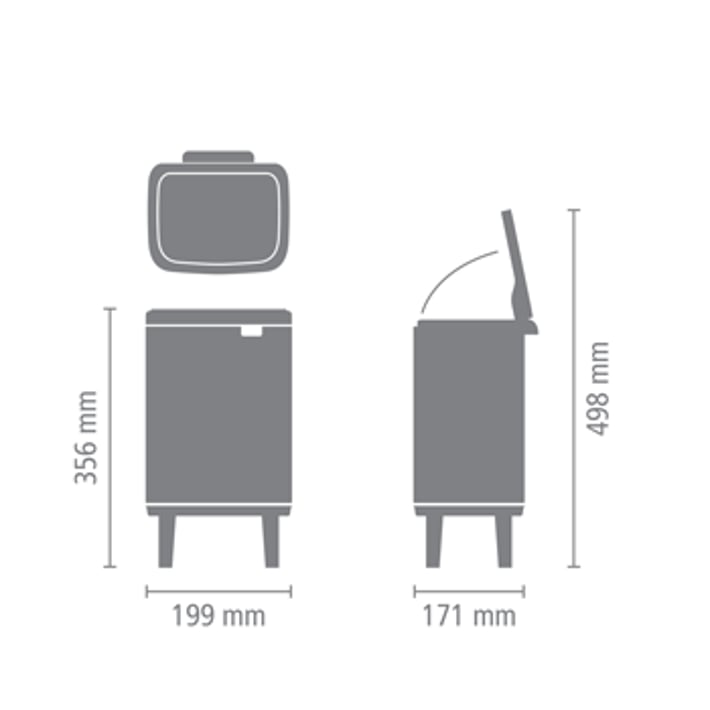 Кош за смет Brabantia Bo Small Hi 4L, Matt Black
