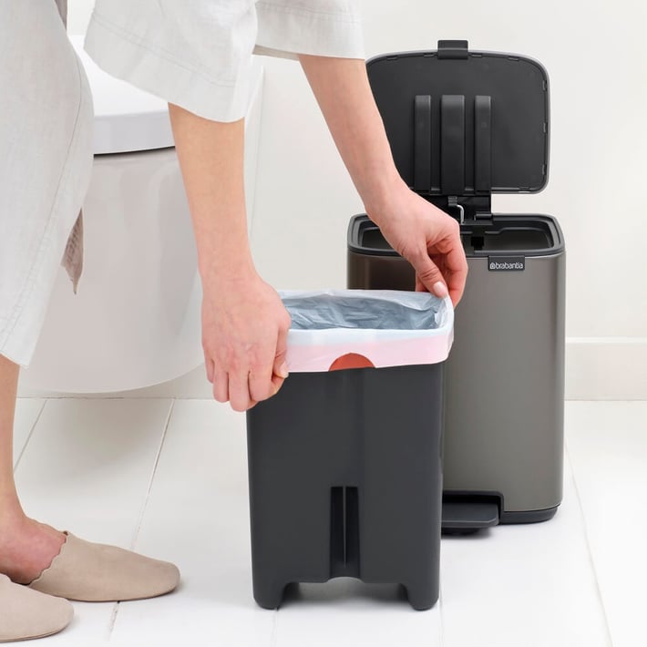 Coș de gunoi Brabantia Bo Pedal 7L, platină