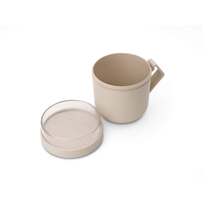 Pahar cu capac Brabantia Make&Take 600ml, Soft Beige