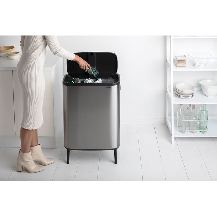 Кош за смет Brabantia Bo Touch Hi 60L, Matt Steel Fingerprint Proof