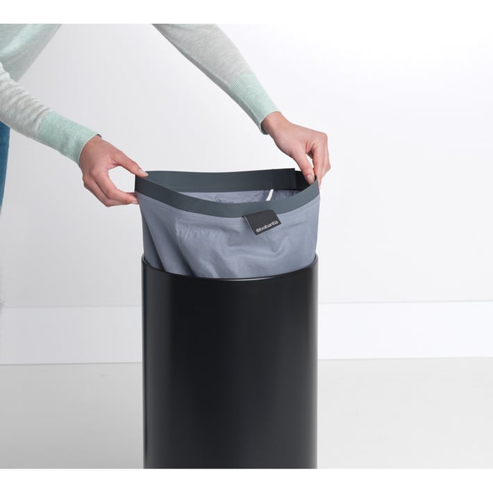 Кош за пране Brabantia 35L, Matt Black, корков капак