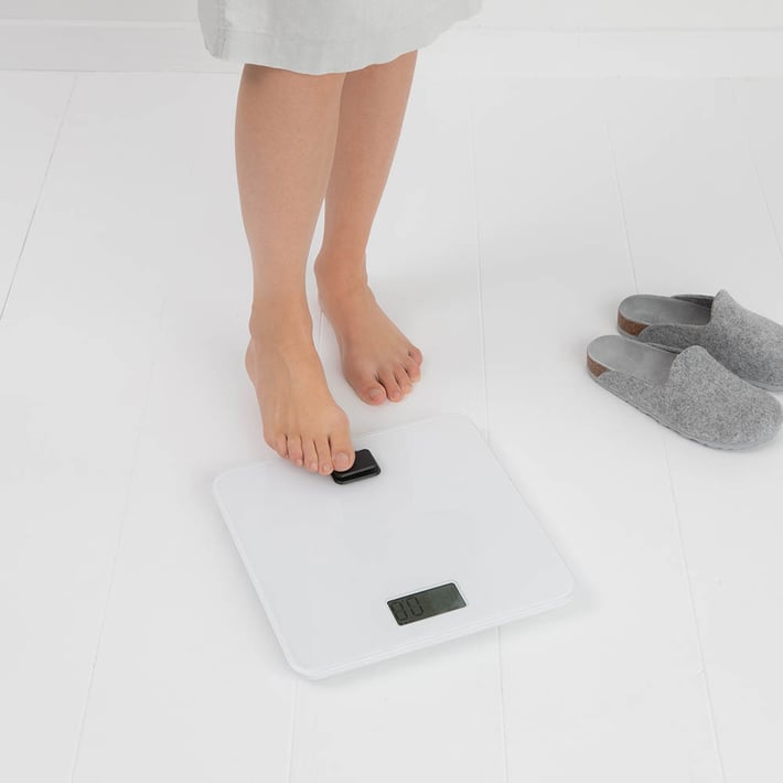 Дигитална везна за баня Brabantia ReNew White, работа без батерии