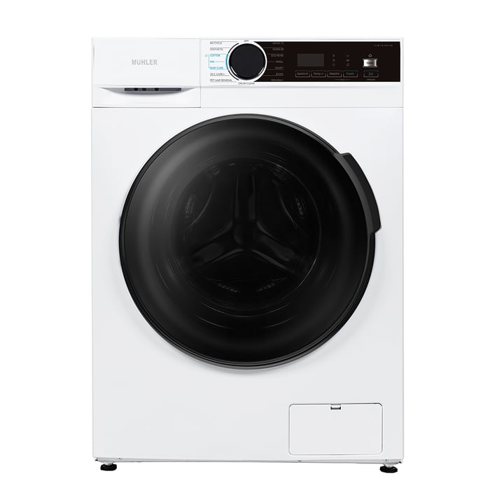 Комплект Muhler инверторна пералня IWM8140MWA 8kg + Електрически сушилник за дрехи MCD-1255, 120W, 6m, 8 тръби