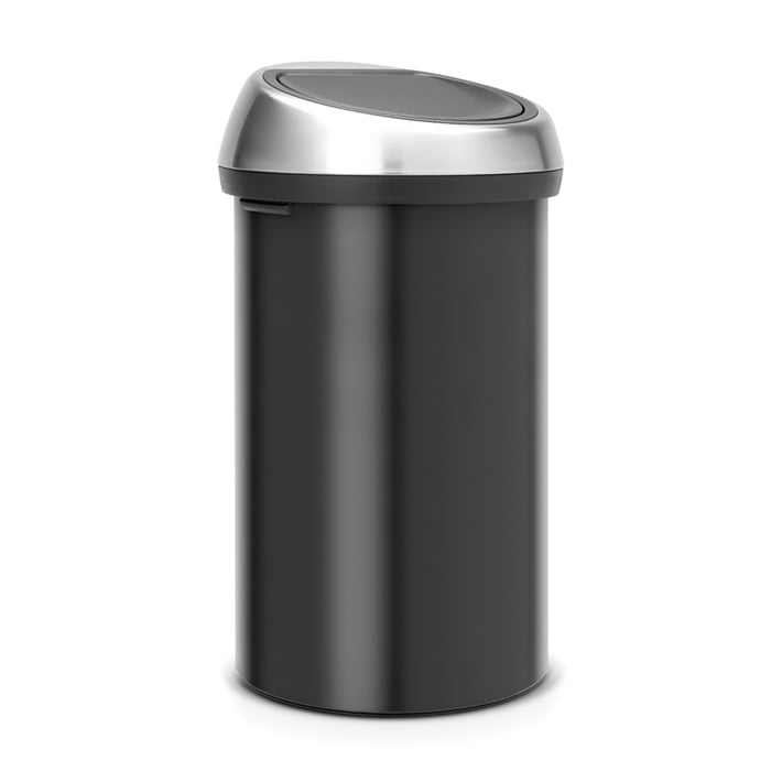 Кош за смет Brabantia Touch Bin 60L, Matt Black, метален капак