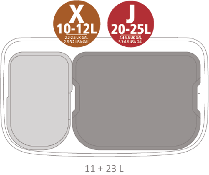 Кош за смет Brabantia Bo Touch 11+23L, Mineral Concrete Grey