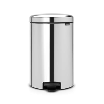 Coș de gunoi cu pedală Brabantia NewIcon 20L, Brilliant Steel, găleată interioară metalică