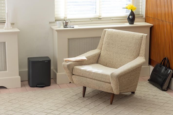 Coș de gunoi Brabantia Bo Pedal 12L, Mineral Infinite Grey