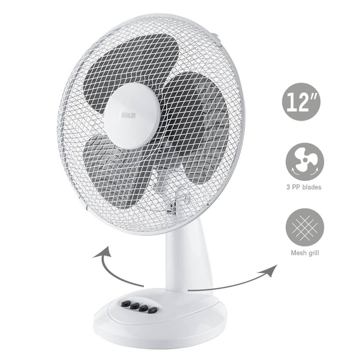 12" Desk fan Muhler FM-12, 30 W, 3 fins