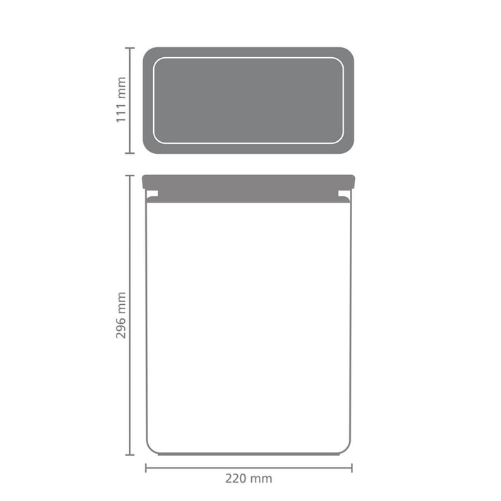 Кутия за съхранение на продукти Brabantia Tasty+ Stackable 5.4L, Dark Grey