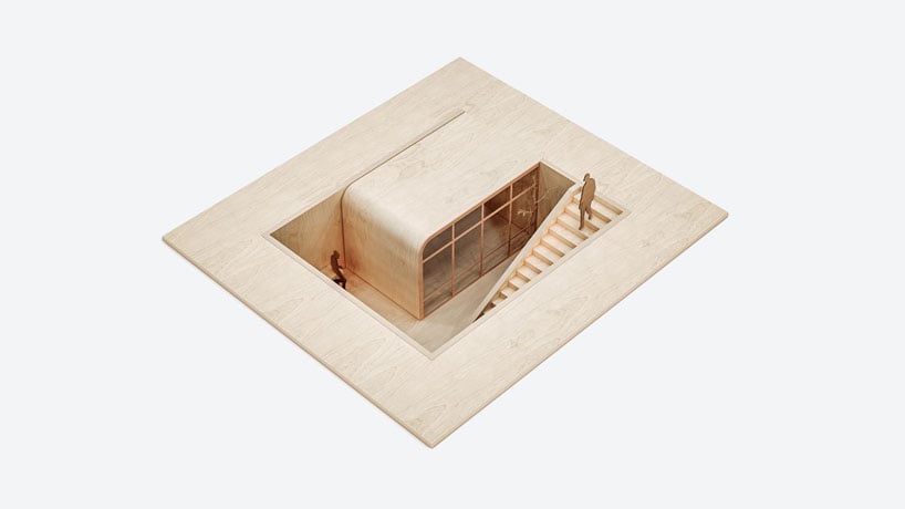 El “estudio enterrado” de Igor Leal es un diseño propuesto para un búnker de trabajo en el jardín delantero de una residencia en Río de Janeiro.