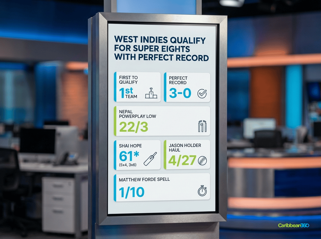 West Indies Qualify for Super Eights with Perfect Record