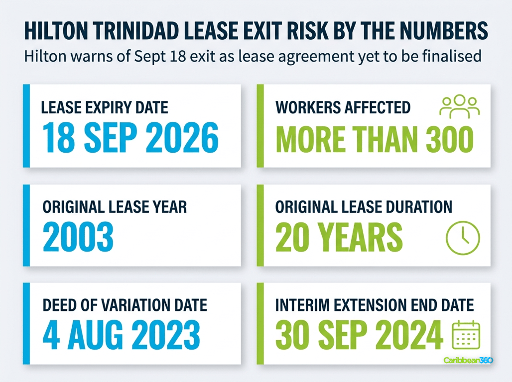 Hilton Trinidad Lease Exit Risk By The Numbers
