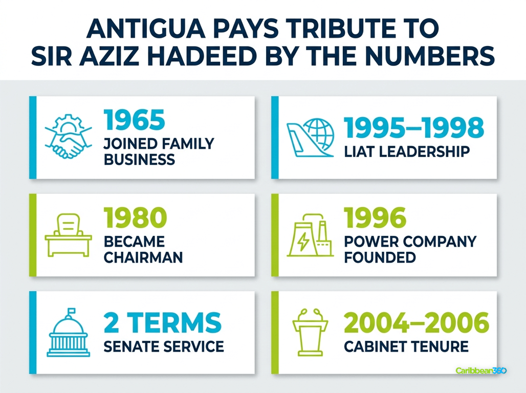 Antigua Pays Tribute to Sir Aziz Hadeed By the Numbers
