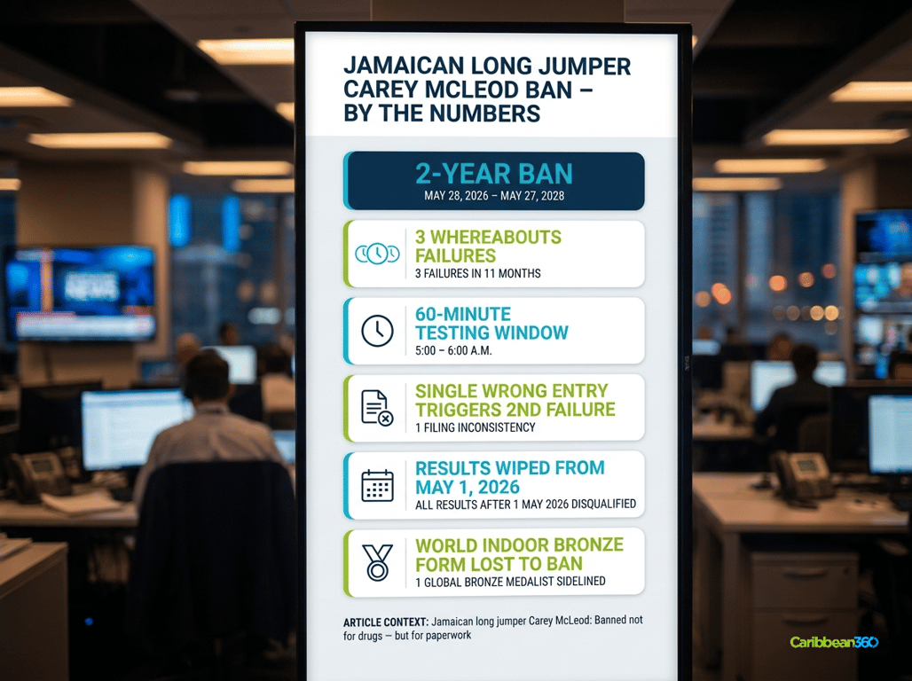 Jamaican Long Jumper Carey McLeod Ban – By The Numbers