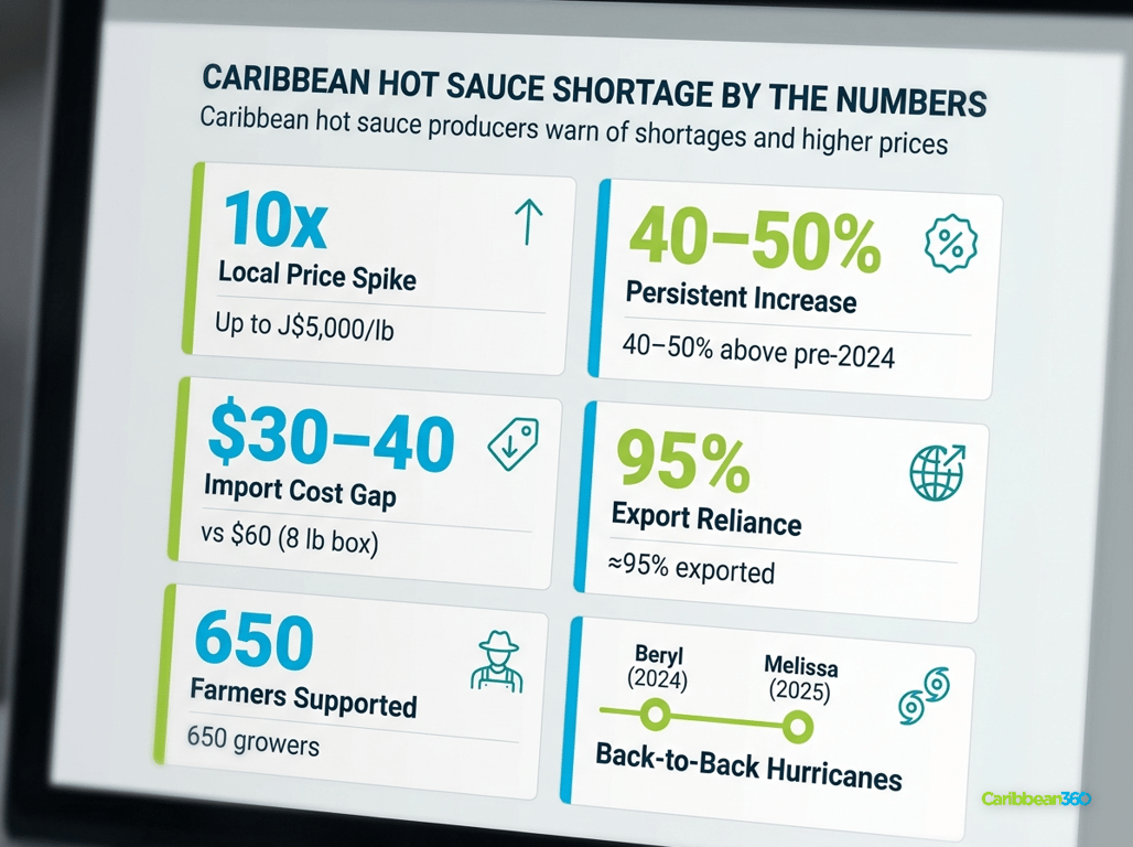 Caribbean Hot Sauce Shortage By The Numbers