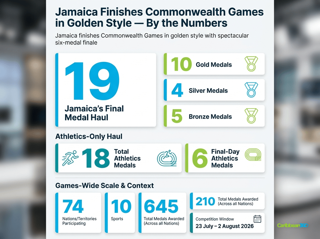 Jamaica Finishes Commonwealth Games in Golden Style — By the Numbers