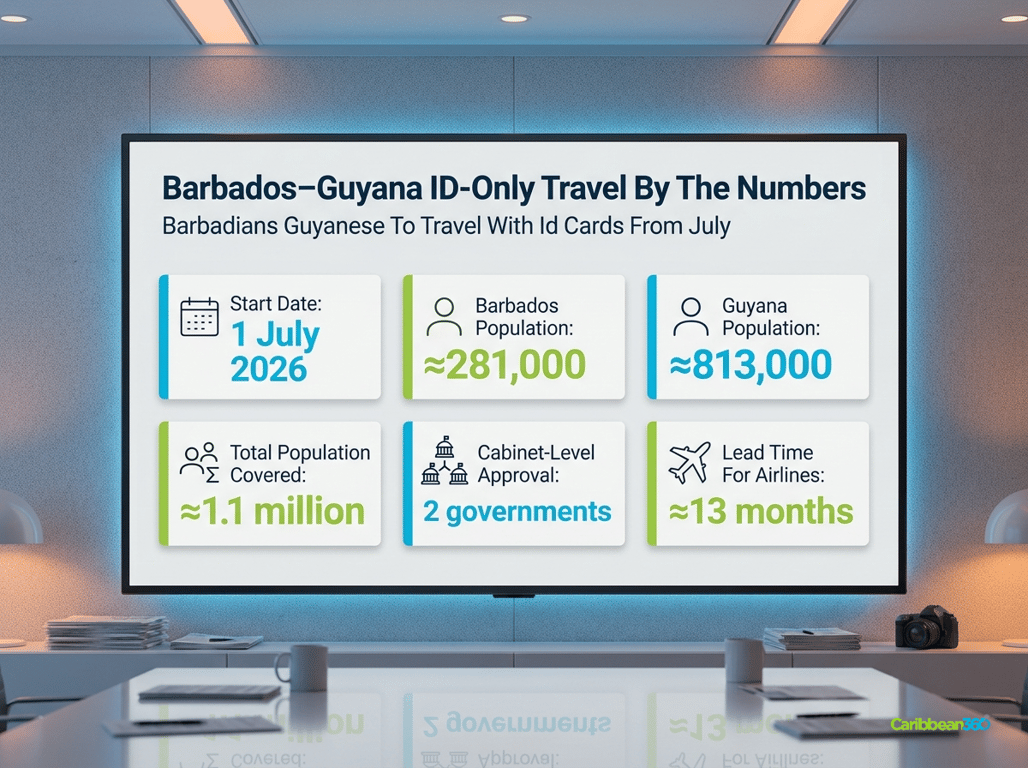 Barbados–Guyana ID-Only Travel By The Numbers