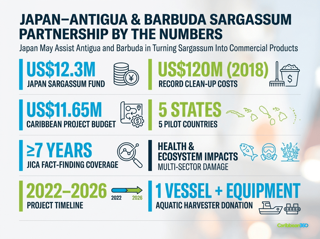 Japan–Antigua & Barbuda Sargassum Partnership By The Numbers