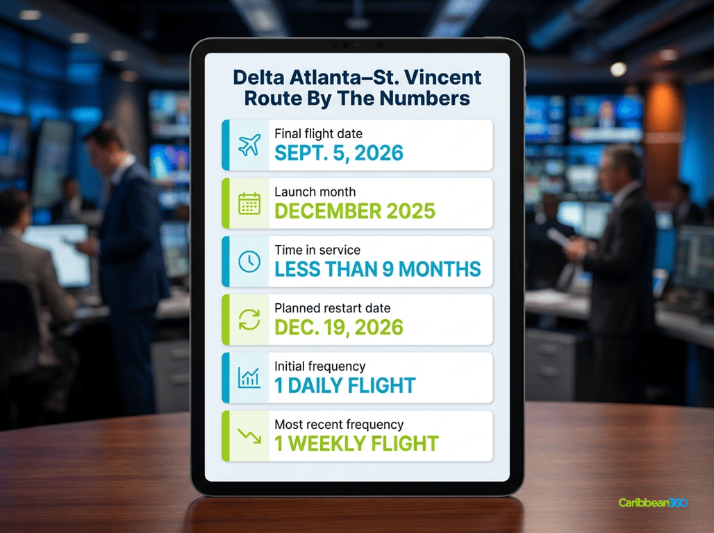 Delta Atlanta–St. Vincent Route By The Numbers