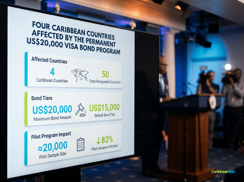 Four Caribbean Countries Affected by the Permanent US$20,000 Visa Bond Program