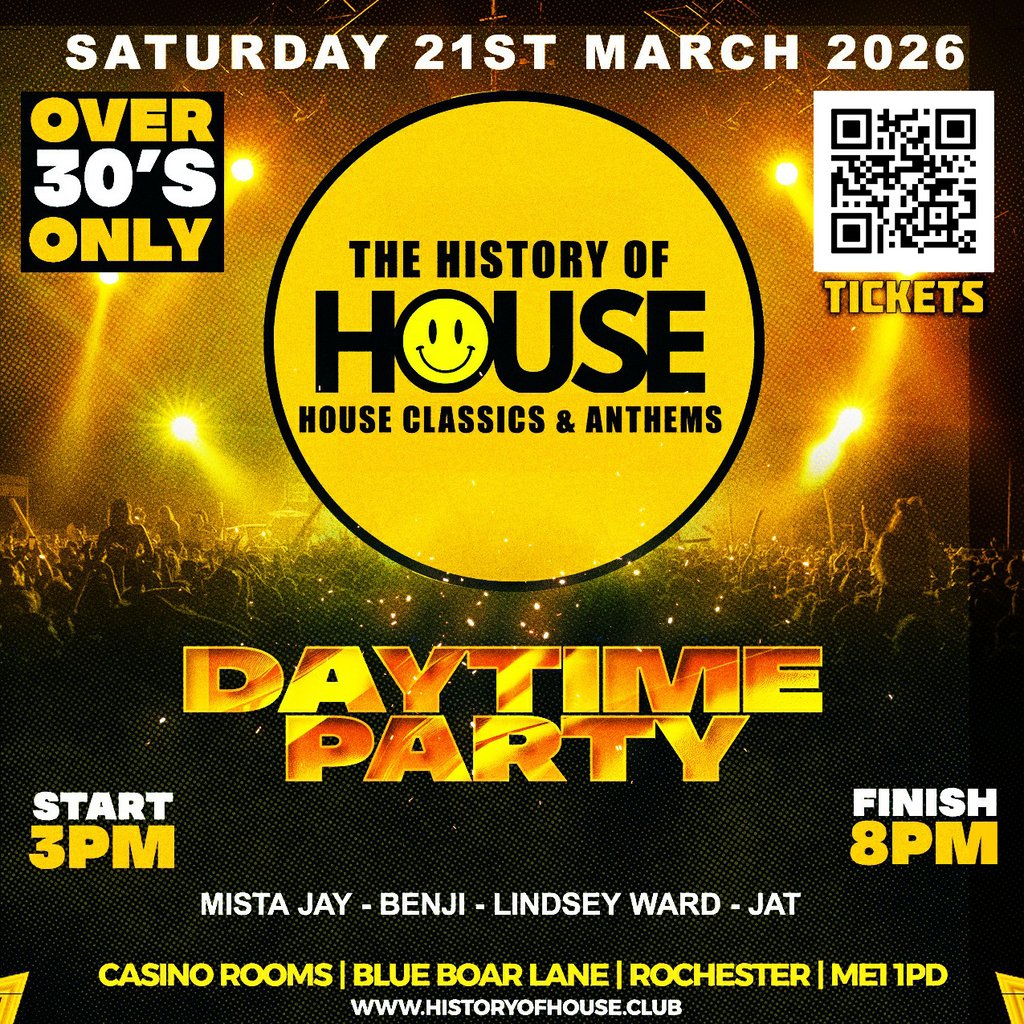 History Of House (Over 30's)  - Saturday 21st March 2026
