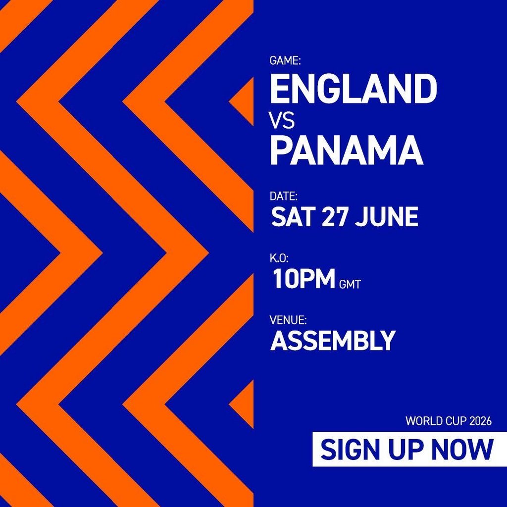 ENGLAND VS PANAMA Sat 27/06/26 FANZONE [SIGN UP NOW]