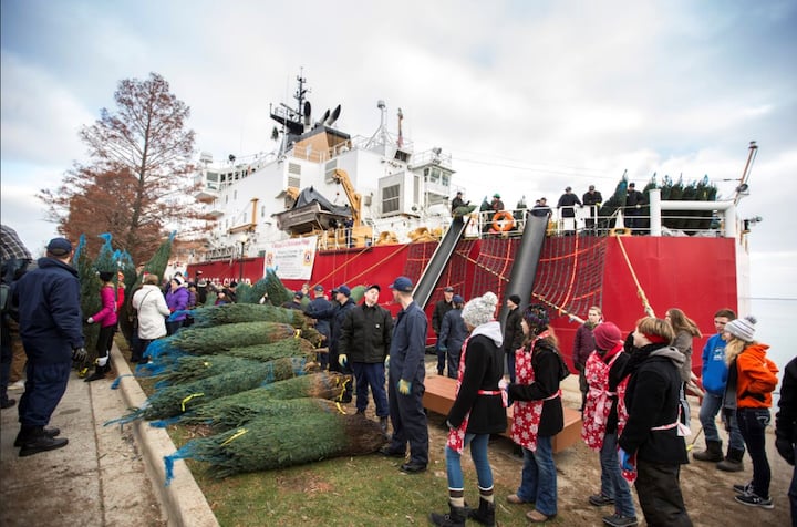 Coast Guard cutter delivers holiday trees to more than 1,200 families, continuing a century-old tradition