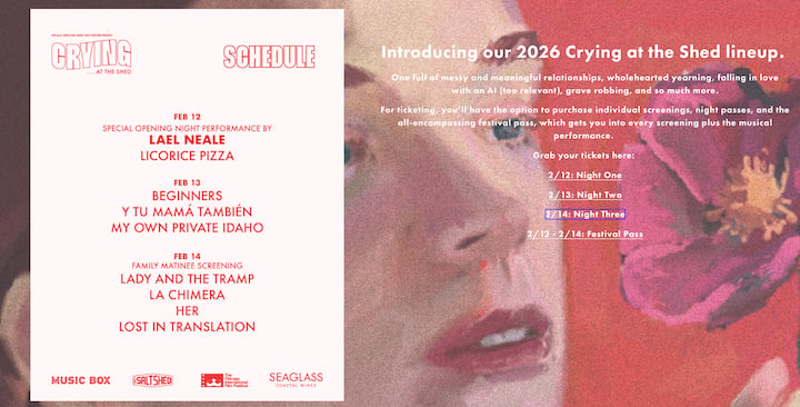 Crying at the Shed: Chicago’s Most Beautifully Heartbroken Valentine’s Film Festival Returns