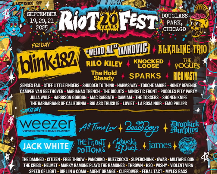 Riot Fest 2025: Chicago’s Punk Rock Mecca Turns 20 With Blink-182, Green Day, Jack White & A Punk Army of Legends
